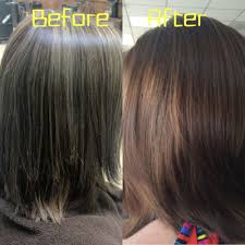 Before And After Color Service Client Wanted To Transition From Highlights Back To Her Natural Color With More Hair Beauty Hair Inspiration Color Hair Makeup