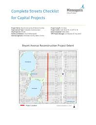 Bryant Ave S Reconstruction Complete Streets Checklist