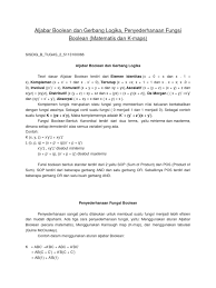 Penyederhanaan dua variabel contoh 1. Aljabar Boolean Dan Gerbang Logika Penyederhanaan Fungsi
