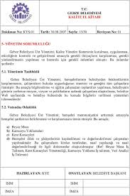 T C Gebze Belediyesi Kalite El Kitabi Pdf Free Download