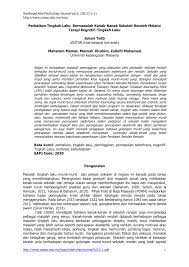 Mengapa harus bertingkah laku kudus? Pdf Perbaikan Tingkah Laku Bermasalah Kanak Kanak Sekolah Rendah Melalui Terapi Kognitif Tingkah Laku