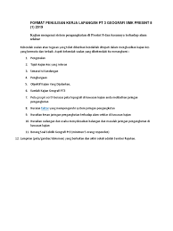 Anda dikehendaki menjalankan kajian lapangan tentang. Format Penulisan Kerja Lapangan Docx