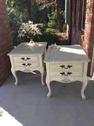 Antique White French Provencal Nightstands Cute Furniture Reupholster Furniture Painted End Tables