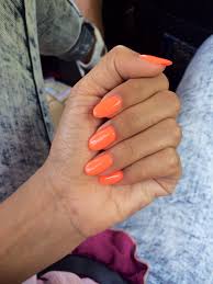 1,020 orange acrylic nail designs products are offered for sale by suppliers on alibaba.com, of which artificial fingernails accounts for 10%, nail brush accounts for 4%, and acrylic powder accounts for 1. Rounded Orange Acrylics Orange Acrylic Nails Orange Nails Vacation Nails