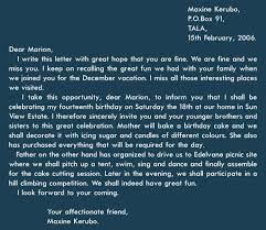 Write a letter to your friend thanking him/her for attending your birthday party; Elimu Composition