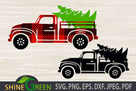 Merry little christmas red truck wreath. Christmas Truck Svg With Trees Buffalo Plaid And Silhouette 1002833 Cut Files Design Bundles