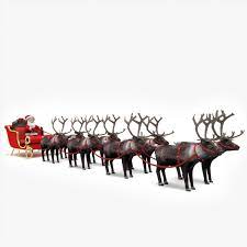 Here's a reindeer template for santa's reindeer in 4 different sizes, for use in your christmas projects! 3d Santa S Sleigh Reindeer Model