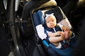 Little Baby Fastened With Security Belt In Safety Car Seat Car Seats Security Belt Little Babies