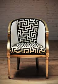 Custom Upholstered Chairs From Third Grace Goes With The Black White Gold Theme For Make Up Room Upholsteredchair Upholstered Chairs Barrel Chair Chair