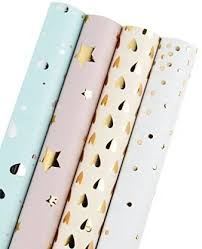 Bogo 50% off gift wrap by character disney; Laribbons Gift Wrapping Paper Roll Polka Dots Stars Hearts 2 Kinds Design For Birthday Mother Day