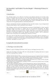 Pdf Obtaining Evidence In Belgium
