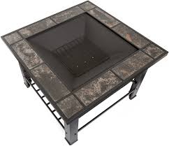 This table will become the center of your backyard entertainment and can be placed anywhere in your yard or patio. Pure Garden 50 104 30 Inch Square Fire Pit And Table With Cover Black Amazon Ca Patio Lawn Garden