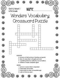 6th grade math lines crossword: 34 English Puzzles Year 6