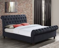 This cute pillow would be a good gift for a church youth group or as a graduation present for a teenager headed off to college. Castello Charcoal Fabric Scroll Sleigh Bed