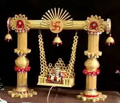 Janmashtami Decoration Ideas Janmashtami Janmashtami Decoration Janmashtami Decoration Ideas At Home Jhula Decoration Pooja Room Decoration For Krishn Janmashtami Decoration Thali Decoration Ideas Wedding Crafts