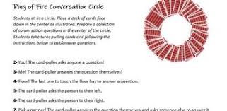 Aha, lafd and acpma certified. Ring Of Fire Conversation Card Game For Esl Ell Or Icebreaker By Mary Peabody