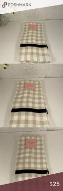 Black And White Checkered Kitchen Towels Kate Spade Tan White Checkered Kitchen Towel Set In 2020 Kitchen Towel Set Towel Set Checkered