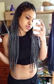 Platinum Blonde Black And Blonde Box Braids Mixed White Grey Gray Box Braids Jumbo Braids Hair Hair Styles Grey Box Braids Box Braids Hairstyles