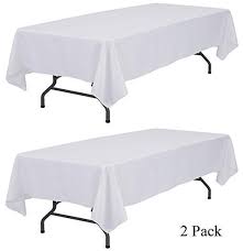 Amazonsmile Wealuxe White Tablecloth 60x126 Rectangular 8 Feet Table Cover 2 Pack Home Kitchen In 2020 White Table Cloth White Table Cover Table Cloth
