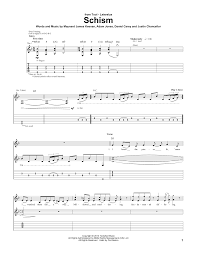 Tool Schism Sheet Music Pdf Notes Chords Rock Score Bass Guitar Tab Download Printable Sku 158276