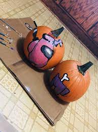 Among Us Pumpkin Halloween Halloween Decorations Happy Halloween