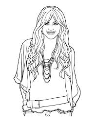Kids' coloring pages are no longer restricted to only animated tv shows and films as now they often feature characters from motion pictures and children's television series. Miley Stewart Smile In Hannah Montana Coloring Page Netart Coloring Pages Coloring Pages Fashion Hannah Montana The Movie