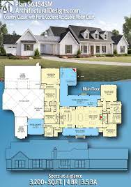 Plan 56454sm Country Classic With Porte Cochere Accessible Motor Court Country House Plans House Plans Farmhouse Ranch House Plans