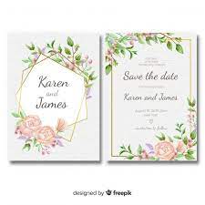 Descarga Gratis Plantilla Floral De Invitacion De Boda Con Marco Dorado Kartu Pernikahan Kartu Undangan Pernikahan Undangan Pernikahan
