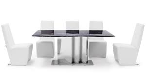nero black marble dining set with white