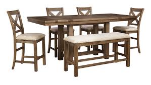 As mentioned above, this counter height dining table set consist of a table and four kitchen chairs, which means the seating capacity is up to four people and it can be wonderfully located in your dining area. The Moriville Gray Pc Rectangular Counter Height Dining Set Sold At Bailey S Furniture Serving Dallas Tx And Surrounding Areas