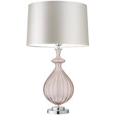 Heathfield Co Eugenie Glass Table Lamp Rose Gold Glass Table Lamp Pink Lamp Shade Rose Lamp Shade