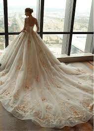 Fashion And Beautiful Plus Size Lace Wedding Dresses For Girl Ball Gowns Wedding Wedding Dresses Lace Long Train Wedding Dress