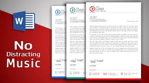 Create Modern Letterhead In Ms Word No Distracting Music Free Template Youtube