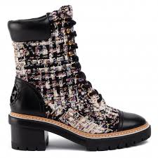 Boots online from tory burch. Boots Tory Burch Miller 60mm Lug Sole Bootie 57667 Striped Tweed Perfect Black 982 Boots High Boots And Others Women S Shoes Efootwear Eu