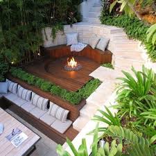 Pin By Mk On Bonny Hills Beach House Sloped Backyard Backyard Modern Backyard