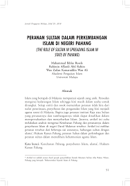 Langkah dan cabaran mempertahankan institusi raja. Pdf Peranan Sultan Dalam Perkembangan Islam Di Negeri Pahang The Role Of Sultan In Spreading Islam In State Of Pahang