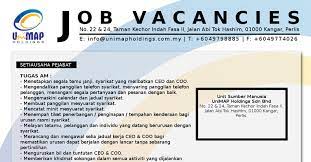 10 years' relevant experience in supervisory work in construction and project management. Jawatan Kosong Di Unimap Holdings Perlis Terbuka Jobcari Com Jawatan Kosong Terkini