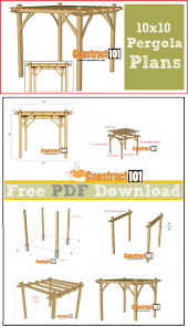 By building the pergola yourself, you can save on labor costs. 10x10 Pergola Plans Pdf Download Construct101