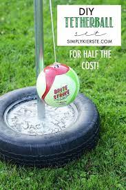 How To Make Your Own Diy Tetherball Set For Half The Cost Backyard For Kids Backyard Playground Backyard Games