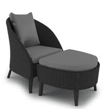 Buy Redoda Pe Wicker Outdoor Chair Stool Set Black Online Australia Outdoor Chairs Outdoor Wicker Chair