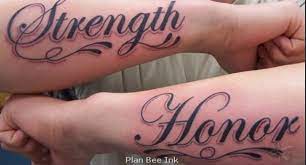 After choosing the perfect family tattoo design from below, you can easily find the right placement for it. Strength And Honor Forarm Tattoos Gladiator Tattoo Neck Tattoo