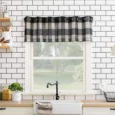Top Of The Window Buffalo Plaid Grommet Kitchen Curtain Valance Kitchen Curtains Farmhouse Kitchen Curtains Kitchen Window Decor
