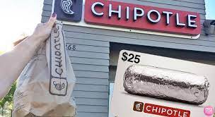 Sell us your cards for cash. 25 Chipotle Gift Card For 20