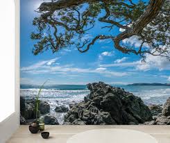 Self adhesive, custom sized wall murals with your favourite pictures. Blue Sky By The Beach Wallpaper Your Decal Shop Nz Designer Wall Art Decals Wall Stickers Wall Murals