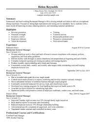 Cv for job application applying for job job at abc company. Best Restaurant Manager Resume Example Livecareer