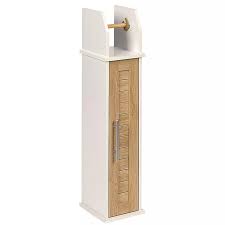 Meuble wc pas cher 84 gifi meuble de rangement. Meuble Derouleur Wc Mdf Blanc Naturel Gifi