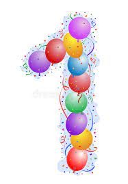 Balloons And Confetti Number 1 Vector Illustration Balloons Party Balloons Numbers Font