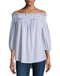 lou off the shoulder striped top