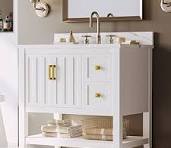 Amazon.com: IRONCK Bathroom Vanity with Sink, 30" Bathroom Cabinet with 2  Drawers, Modern Free Standing Storage Cabinet with Marble Top, Easy ...