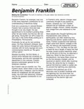 Why did the british want to form an all… how did the role of the militia change… Science And Social Studies Benjamin Franklin Printable 5th Grade Teachervision
